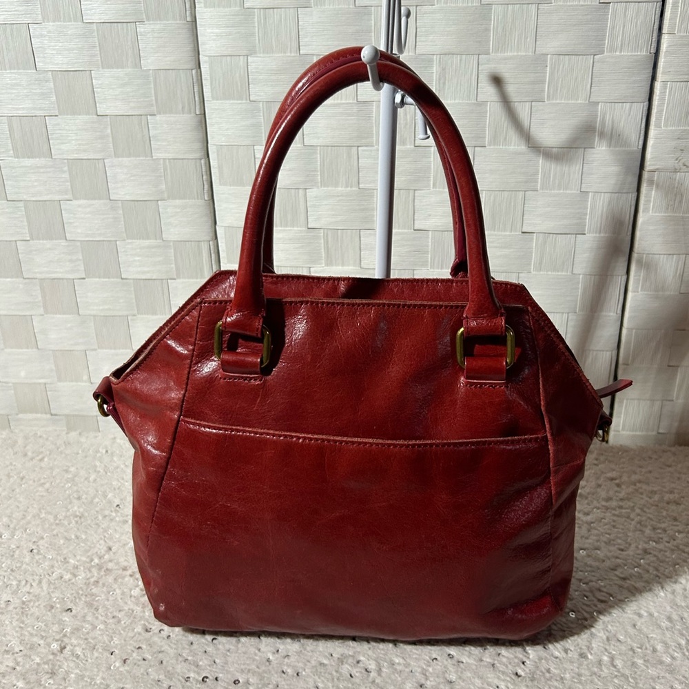 Elliott Luca Red Leather Handbag satchel - Picture 6 of 12